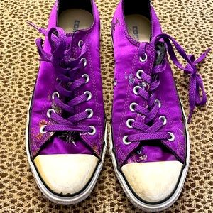 Purple satin converse